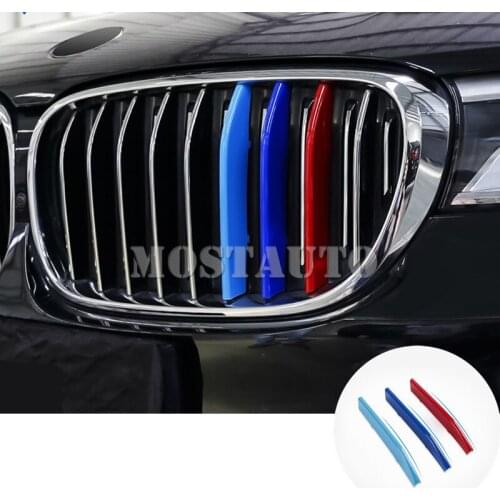 For BMW 7 Series G11 G12 ABS Front Grill Grille Insert Trim Cover 2016-2020 3pcs Car Accessories Interior Car Decor Car Trim