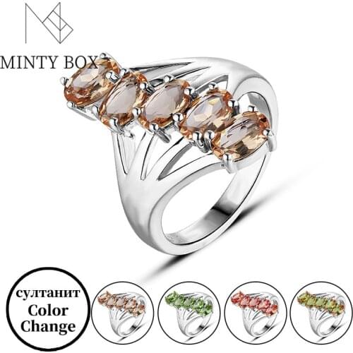 New Arrivals Diaspore Sultanite Gemstone Rings for Women Real 925 Sterling Silver Sapphire Wedding Engagement Fine Jewelry