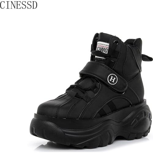 High top shoes womens Korean version ulzzang fashion students' shoes thick soles increased inside leisure British womens shoes