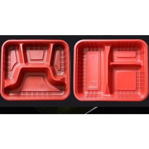 Disposable Take Out Containers Lunch Box Microwavable Supplies 3 Or 4 Compartment Plastic Food Storage Containers With Lids SN