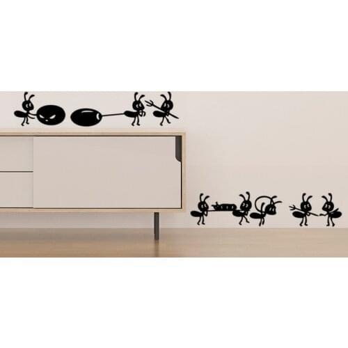 1PC Cute Ants Move Plastic wall sticker Small Size For Glass Window Sticker home decoration kids children stickers 43*6cm