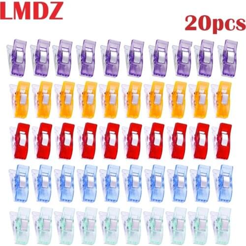 LMDZ 20Pcs Plastic Sewing Clips Holder Tools for DIY Patchwork Fabric Clip Quilting Hemming Craft Sewing Knitting Suspender Clip