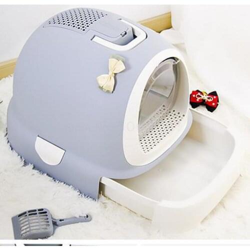 Cat Sand Pot Fully Closed Cat Toilet Deodorization Extra Large Anti-splash Cat Sand Pot Cat Products Drawer Cat Dung Pot