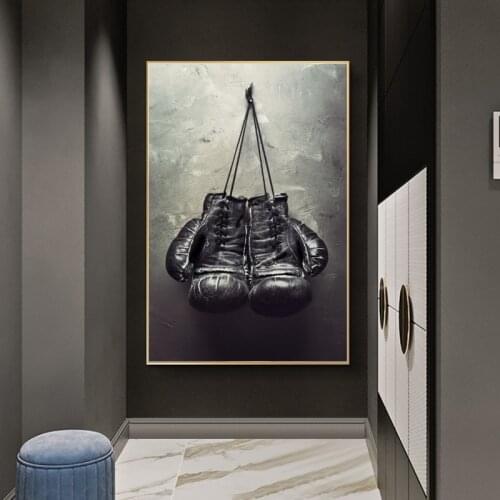 Sports Room Boxing Gloves Canvas Painting Cuadros Posters Print Wall Art for Living Room Home Decor (No Frame)