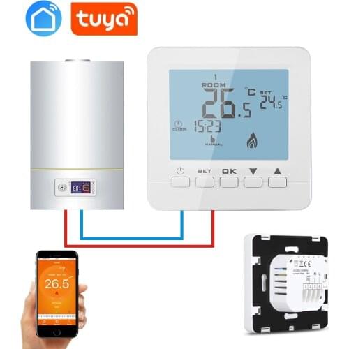Tuya app Weekly programmable wall-mounted gas boiler wireless thermostat WIFI for IFTTT Alexa Google home