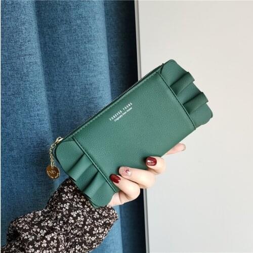 Simple Large-capacity Wallet Women Fashion Buckle Wallet Multi-card Position Clutch