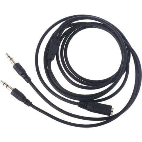 Headphone 3.5mm Splitter Mic Cable for Computer, Headset 3.5mm Female to 2 Dual Male Microphone Audio Stereo Jack