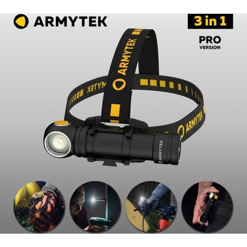 LED Headlamp New Armytek Wizard C2 Pro Max USB Rechargeable Multi flashlight 3 in 1 + 21700 Li-Ion Battery
