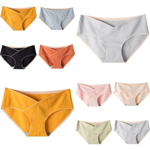 Maternity Panties Women Fashion Cross Pregnant Underwear Low Waist Underpants Soft Comfortable Breathable Pure Cotton Briefs