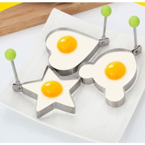 Thickened Stainless Steel Fried Egg Omelette Egg Mold Heart Star Model DIY Creative Kitchen Gadget Egg Ring