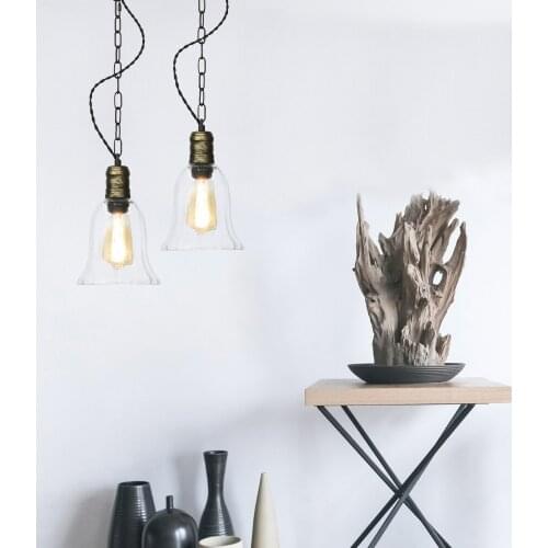 Vintage Loft Decor LED Pendant Lamp Iron Glass Industrial Edison Hanging Light Fixtures Dining Room Bar Home Lighting Luminaire