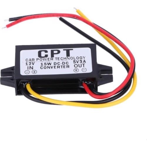 VODOOL DC 12V To DC 5V 3A 15W Auto Car Power Converter Regulator Adapter For Car DVR GPS Navigation Audio Vehicle Electronics