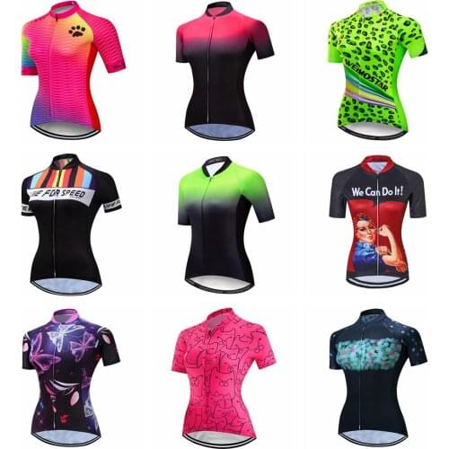 2021 Cycling Jersey Women Bike Top Short Sleeve MTB mountain Ropa Maillot Ciclismo road Racing Bicycle Shirt female Pink Red