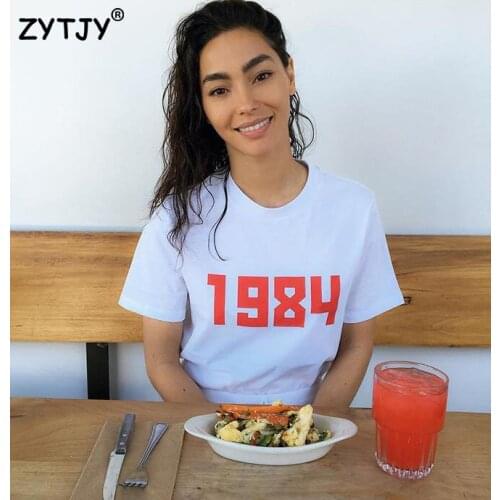 1984 red Letters Print Women tshirt Casual Cotton Hipster Funny t shirt For Lady Top Tee Drop Ship BA-1