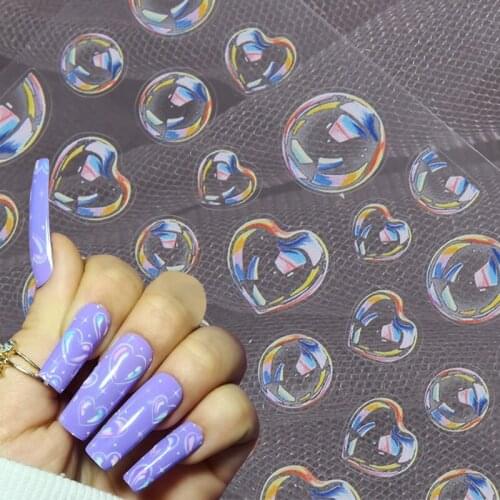 1PC Transparent Bubble Nail Stickers Colorful Embossed Bubbles Design 3D Decals DIY Nail Art Tips Decorations Manicure Tools