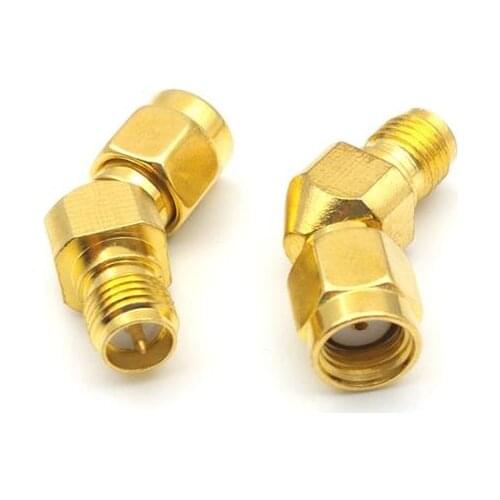 100pcs RP SMA Male to RP SMA Female RF Connector Adapter 45 Degree New