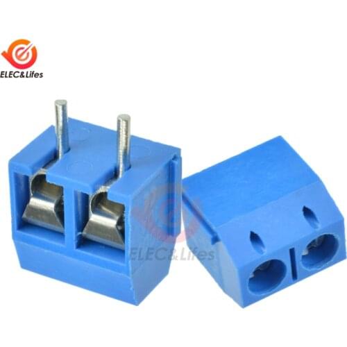 20Pcs KF301 KF301-2P Screw 2Pin 5.08mm Straight Pin PCB Screw Connector Terminal Blocks Blue