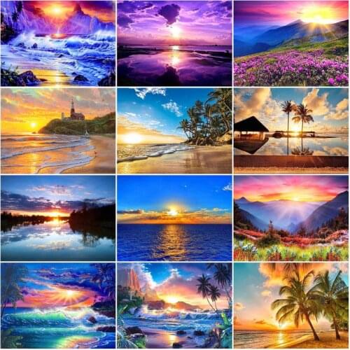 SDOYUNO 5D DIY Diamond Painting Scenery Full Square Diamond Mosaic Diamond Embroidery Seascape Rhinestone Pictures Home Decor