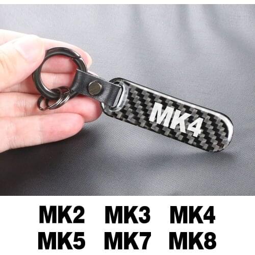 Carbon Fiber Car KeyChain Custom Logo Key Holder For VW Volkswgen Golf MK4 MK6 MK7 MK5 MK3 MK2 MK8 Key Ring Car Accessories