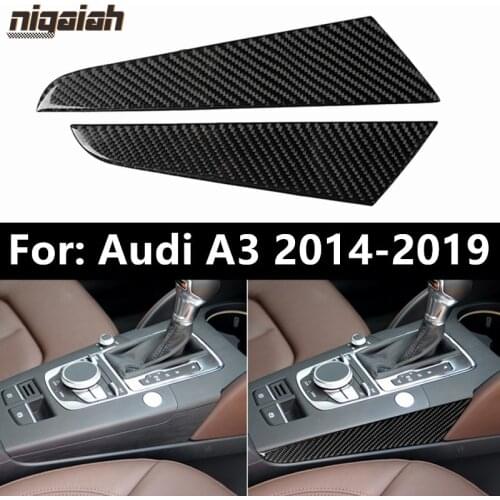 Carbon Fiber Center Console Gear Shift Side Panel For Audi A3 2014-2019 LHD RHD Interior Decoration Cover Trim Stickers