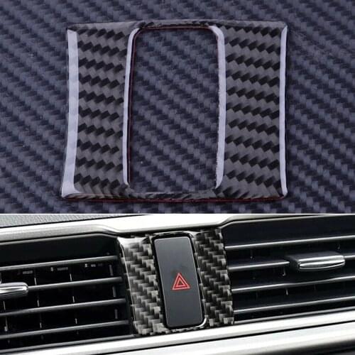 DWCX Carbon Fiber Black Warning Lamp Button Cover Moulding Trim Fit For Mazda 3 Axela 2013 2014 2015 2016 2017 2018
