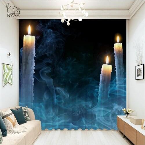Halloween Pumpkins And Dark Castle On Blue Moon Curtain Window 3D Curtains For Living Room Curtains To The Room Micro Shading