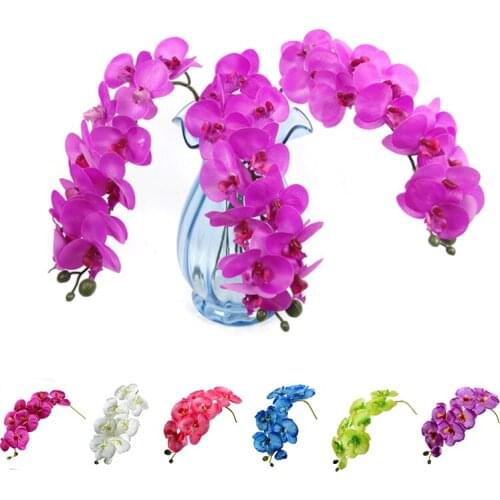 Interior Decoration Simulation Flower Single 8 Small Butterfly Orchid Plastic Fake Flower