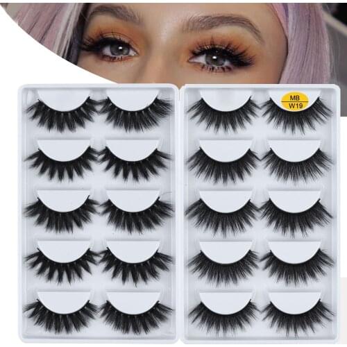 MB 5 Pairs Faux 3D 100% Mink Eyelashes Thick Soft Volume False Lashes Natural faux cils natural Makeup Beauty Extension
