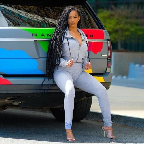 2020 Autumn and Winter New Sports Womens Cardigan Hooded Sweater Fashion Casual Suit Women