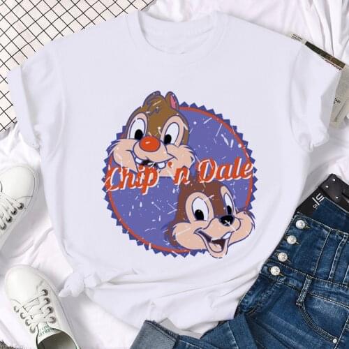 Kawaii Disney Anime Chip 'n' Dale Funny T Shirt Women Harajuku Cute Manga T-shirt Graphic Summer Tshirt 90s Top Tees Female