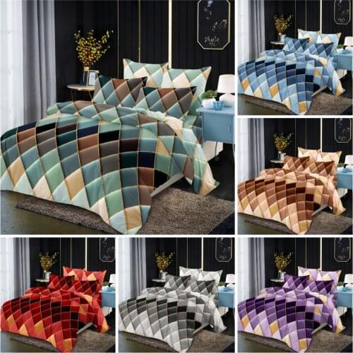 2/3pcs Geometric Mosaic of gold edge Bedding Set Pintuck Decorative Duvet Cover Sets 1 Quilt Cover + 1/2 Pillowcases US/EU/Size
