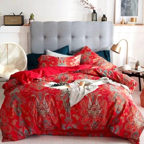 Chinese Style Luxury Red Wedding Royal Bedding set Queen King size Bed set Satin Cotton Quilt/Duvet Cover Bed Sheet #a