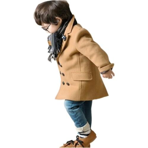 Boy overcoat retro solid gentleman style coat jacket for 2-10years boys kids children thick warm outerwear tops clothing