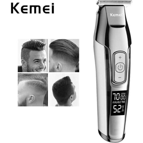 Kemei Barber Hair Clipper LCD Display Baldheaded Beard Hair Trimmer for Men DIY Cutter Hairdressing Electric Haircut Machine