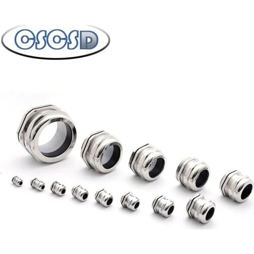3Pcs/Lot Metal PG Cable Glands Waterproof 3.0-6.5mm PG7 PG9 PG11 PG16 PG21 M12 Series Stainless Steel