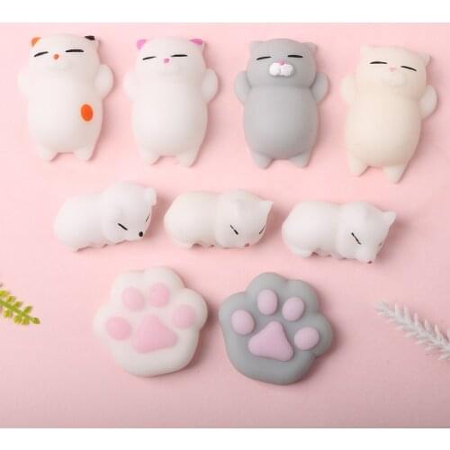 Cute Squishy Mochi Animal Stress Relief Toys Soft TPR Squeeze Pinch Funny Toys Kawaii Cat Paws Abreact Toys for Kids Adult