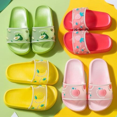 Cute Slippers for Boy Girl Princess Beach Shoes Summer Toddler Kids Fruit Pattern Indoor Baby Slippers PVC Cartoon Kids Slippers
