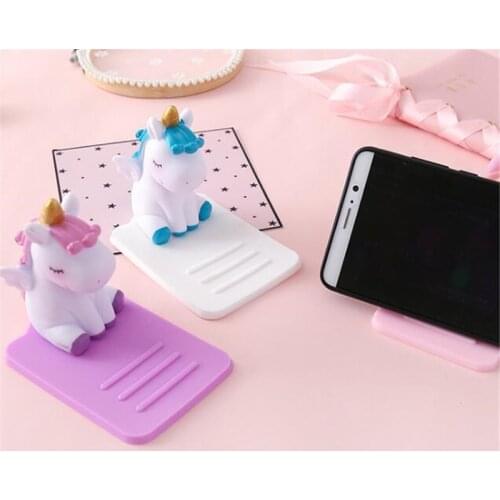 Cartoon Unicorn Phone Stand Bracket Base Mobile Phone Holder Support Desk Decor Anti-slip For iPhone Huawei Samsung