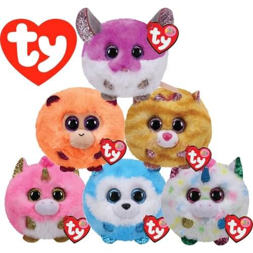 New 10CM Ty Beanie Bubble Ball Series Unicorn Mouse Owl Monkey Husky Dog Mini Palm Sandbag Doll Plush Toy Children Birthday Gift
