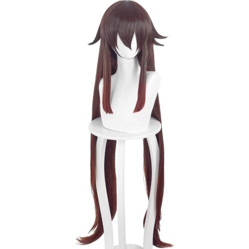 Genshin Impact HuTao Cosplay Wig Heat Resistant Synthetic Hair Carnival Halloween Party Props
