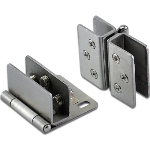 1 Pcs Free Opening Stainless Steel Glass Furniture Hardware Hinge Glass Door Accessories Hinge Chain Wine Glass Door Hinge