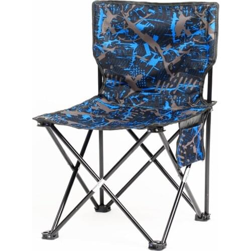 L44 Portable Outdoor Folding Fishing Chairs Foldable Directors Stool for Camping Beach Strong Chaise with Backrest & Cup Holder