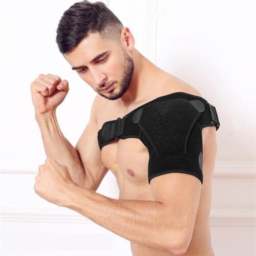 Adjustable Breathable Sports Care Single Shoulder Support Back Brace Guard Strap Wrap