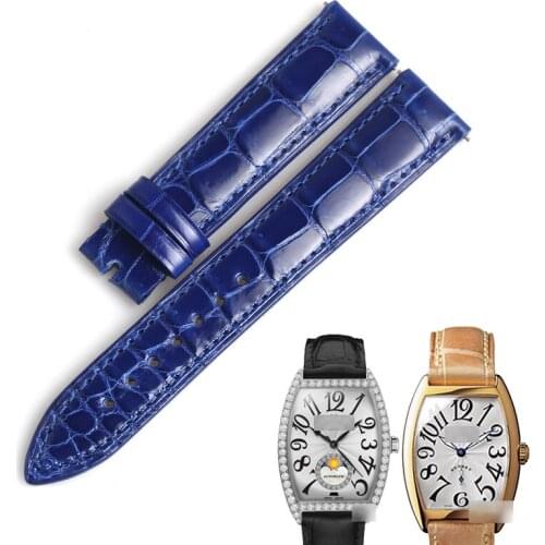 WENTULA watchbands for Franck MullerART DECO FM7500 alligator skin /crocodile grain alligator skin /crocodile grain