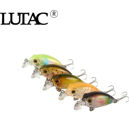 LUTAC 35mm 2.5g Mini minnow Crankbait hard bait VMC hook 3D eyes carp bass fishing artificial baits