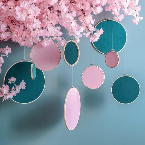 Chic Bamboo Embroidery Stretch Jewelry Earring Necklace Display Stand Home Wall Hanging Pendant Wedding Background Decoration