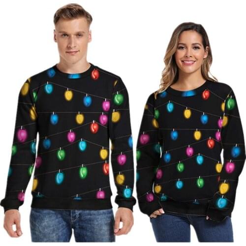 Christmas funny 3d printed round neck Sweater Stylish Unisex Santa Claus Ugly Christmas Sweater Novelty Sexy RED Retro Sweater