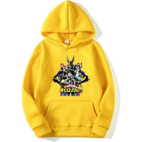 Hoodies Unisex My Hero Academia Japanese Anime Printing Mens Hoodie Male Sweatshirt Daily Casual Streetwear Coat