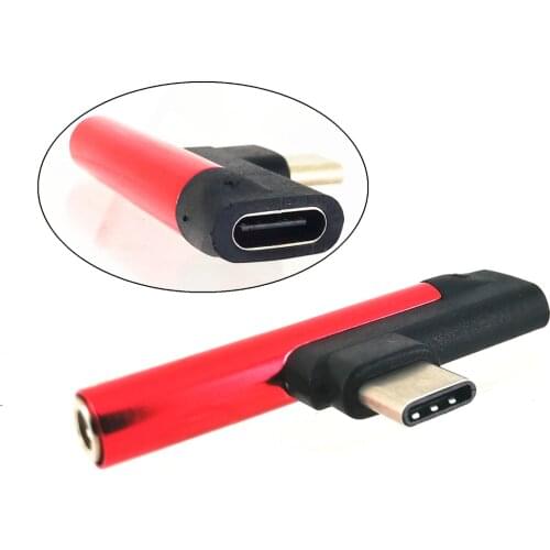 Type-C to 3.5mm and TypeC Charging Charger Audio Adapter Converter for Samsung Oppo Android Mobile Cell Phone Smartphone USB-C