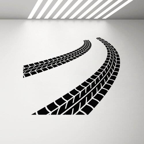 Vinyl Wall Decal Tire Tracks Driver Garage Car Decoration Stickers Murals Waterproof Wall Sticker for Kids Rooms Teens G467